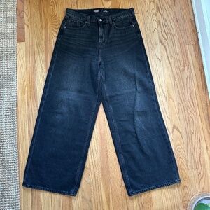 Old Navy Black High Rise Baggy Wide Leg Jeans - Women’s 6